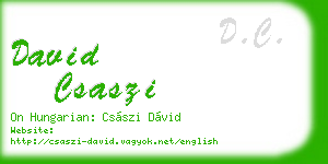 david csaszi business card