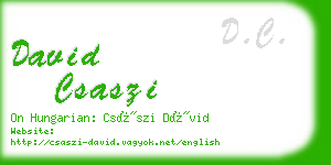 david csaszi business card